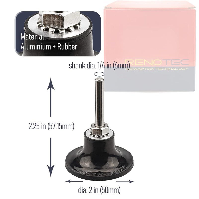 RENOTEC 2" Pad Holder for Sanding Discs, Hard Rubber, TR System, 10 Pcs Pack - Image 4